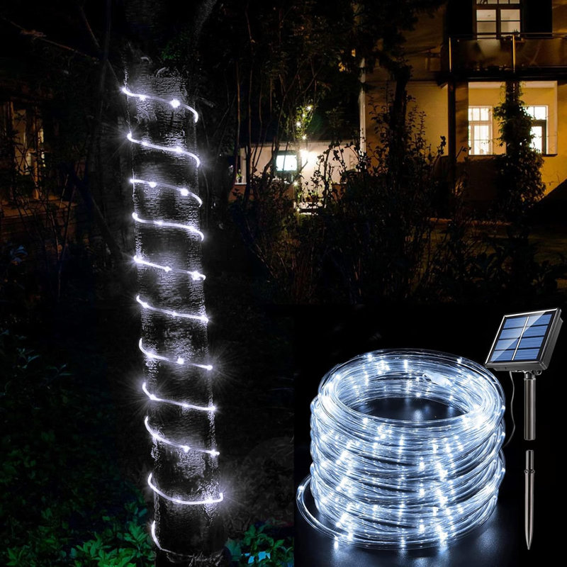 Led solar rope lights outdoor sales